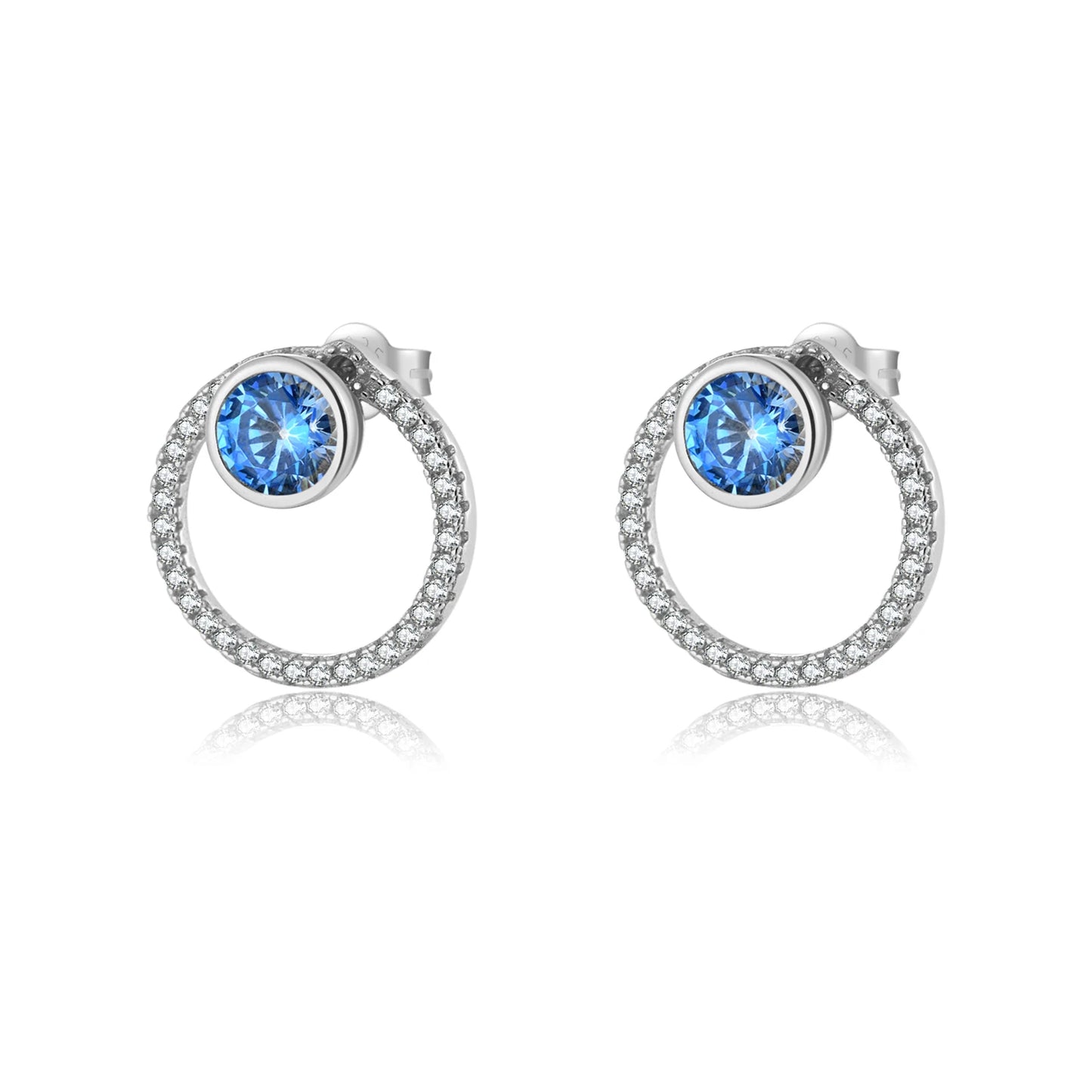 DPLAOPA 925 Sterling Silver Blue Crystal CZ Circle Pendant Zircon Move Triple In 3 Wearing Necklace Luxury Fine Jewelry