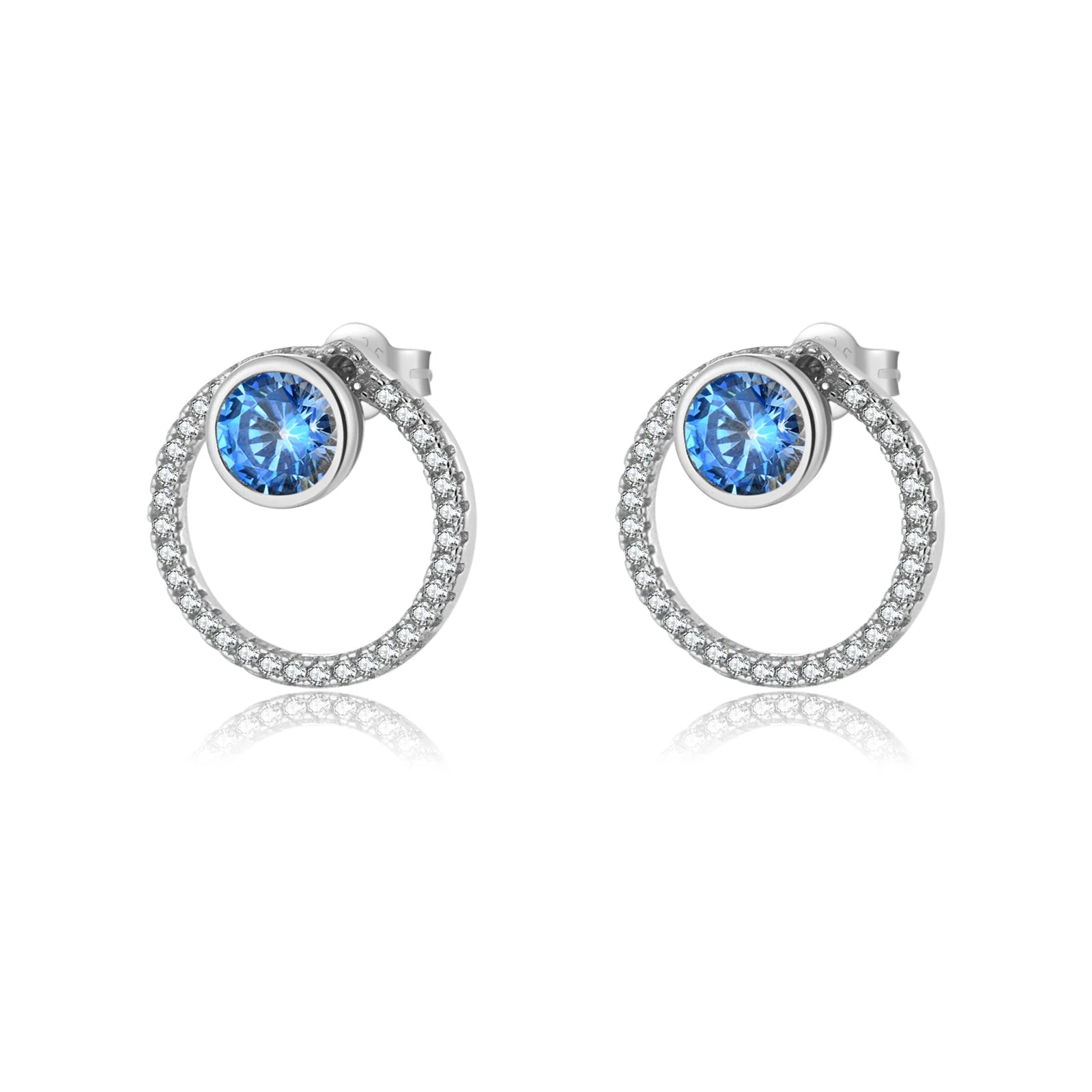 DPLAOPA 925 Sterling Silver Blue Crystal CZ Circle Pendant Zircon Move Triple In 3 Wearing Necklace Luxury Fine Jewelry