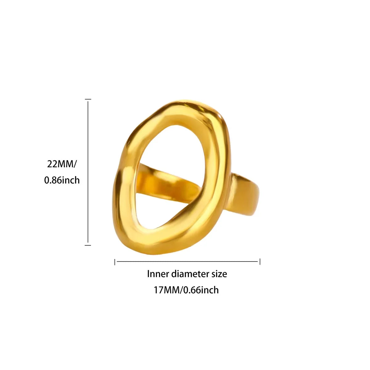 Stainless Steel Irregular Wave Rings For Women Creative Gold Color Adjustable Open Ring Female Jewelry Punk Rapper Anillos Gifts
