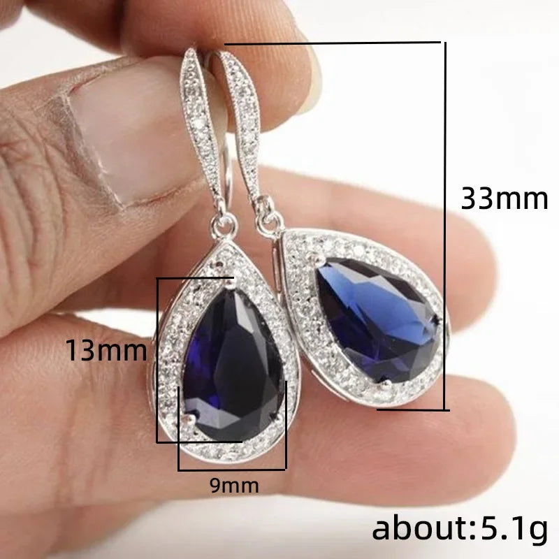 2025 New Colorful Crystal Zircon Bridal Earrings, European and American Personalized Fashion Trend, High End Jewelry