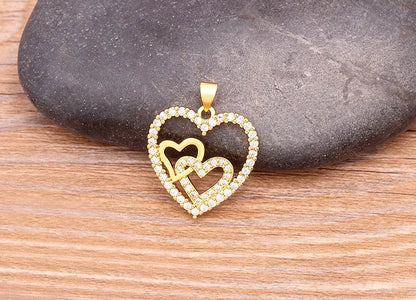 Nidin Romantic Simple Heart-shaped Necklaces Exquisite Crystal Zircon Pendant Gold Plated Clavicle Chain Women's Wedding Jewelry