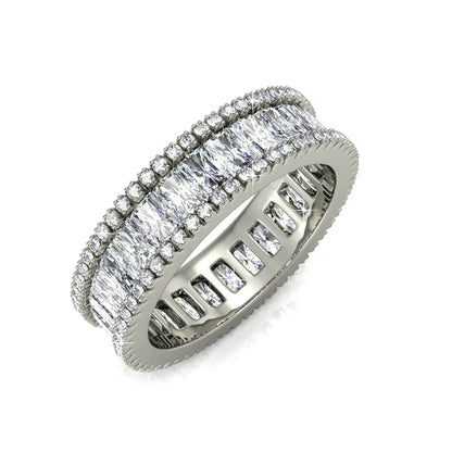 Daisini Band Ring Embellished with Premium Swarovski Crystals for Women Quality Brass with 18K White Gold Plated Fashion Jewelry