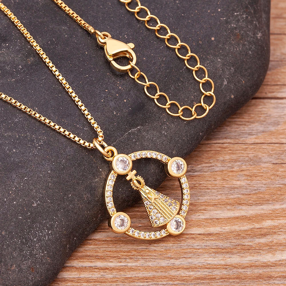 Nidin Romantic Simple Heart-shaped Necklaces Exquisite Crystal Zircon Pendant Gold Plated Clavicle Chain Women's Wedding Jewelry