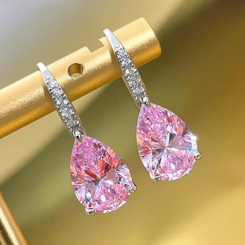 2025 New Colorful Crystal Zircon Bridal Earrings, European and American Personalized Fashion Trend, High End Jewelry