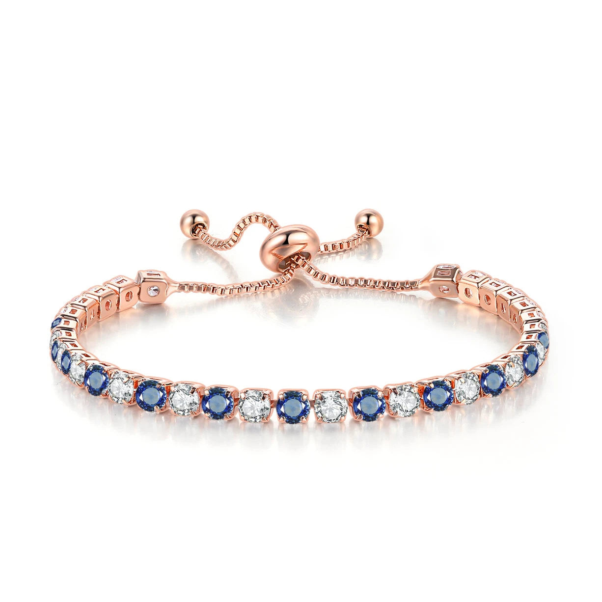 Adjustable Colorful Birthstone Tennis Bracelets for Women 4MM Crystal Bangle Girls Hand Chain Trend Jewelry Accessories H133