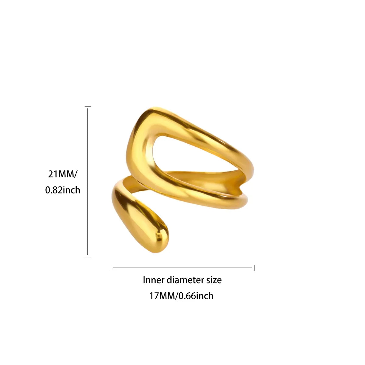 Stainless Steel Irregular Wave Rings For Women Creative Gold Color Adjustable Open Ring Female Jewelry Punk Rapper Anillos Gifts