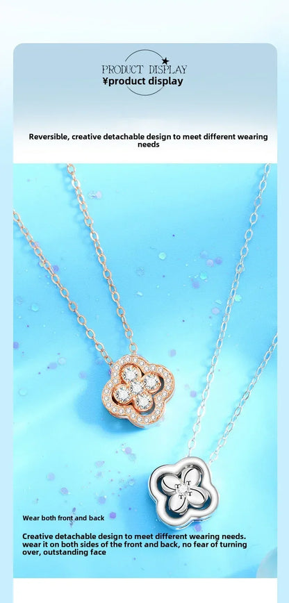 18K Gold Plated Fashion Classic Viral Clovers Pendant Necklace 2 in 1 Convertible women Titanium Steel Jewelry Accessories Gifts