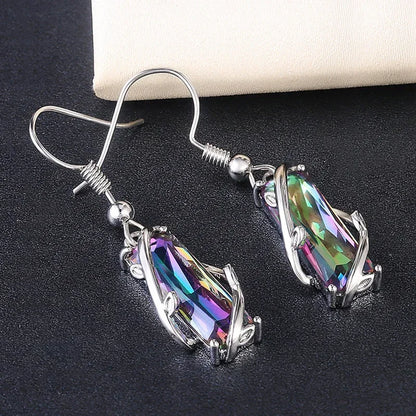 2025 New Colorful Crystal Zircon Bridal Earrings, European and American Personalized Fashion Trend, High End Jewelry