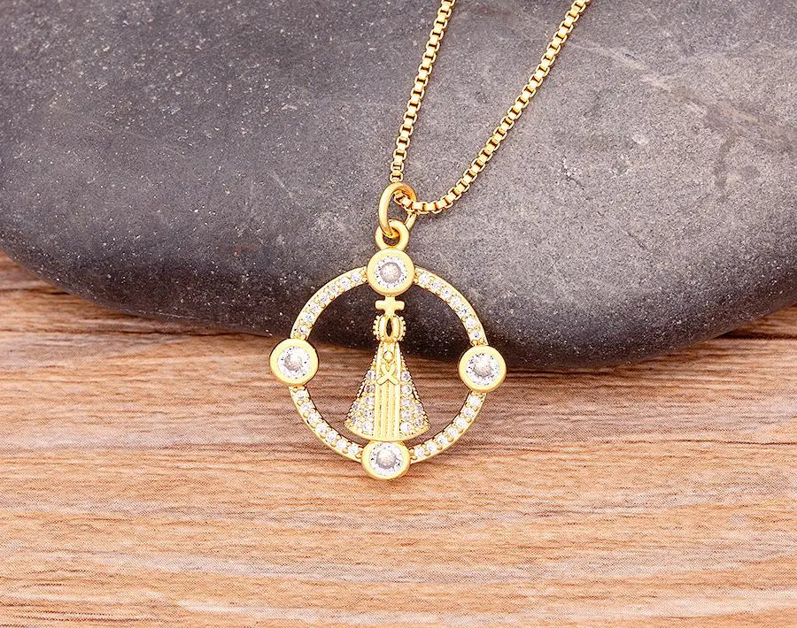 Nidin Romantic Simple Heart-shaped Necklaces Exquisite Crystal Zircon Pendant Gold Plated Clavicle Chain Women's Wedding Jewelry