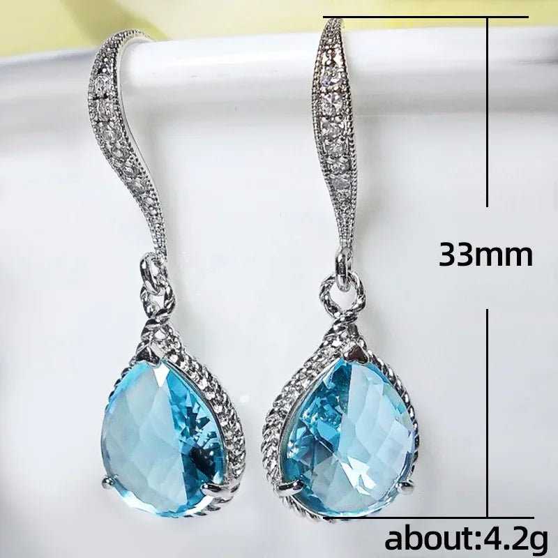 2025 New Colorful Crystal Zircon Bridal Earrings, European and American Personalized Fashion Trend, High End Jewelry
