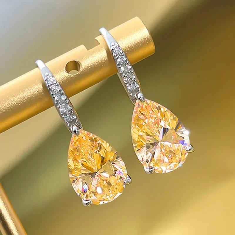 2025 New Colorful Crystal Zircon Bridal Earrings, European and American Personalized Fashion Trend, High End Jewelry