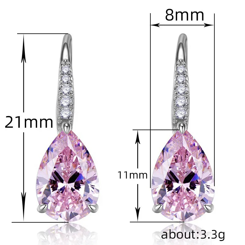 2025 New Colorful Crystal Zircon Bridal Earrings, European and American Personalized Fashion Trend, High End Jewelry