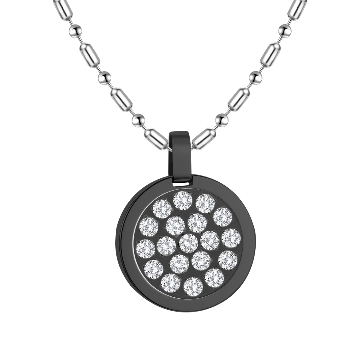 Fashion Necklace Natural Stone Pendants Stainless Steel Abalone Zircon Healing Balance Jewelry with Box Women Gift