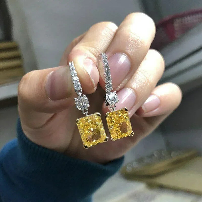 2025 New Colorful Crystal Zircon Bridal Earrings, European and American Personalized Fashion Trend, High End Jewelry