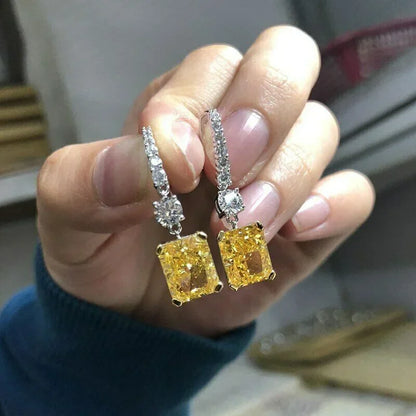 2025 New Colorful Crystal Zircon Bridal Earrings, European and American Personalized Fashion Trend, High End Jewelry