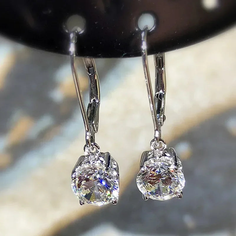 2025 New Colorful Crystal Zircon Bridal Earrings, European and American Personalized Fashion Trend, High End Jewelry