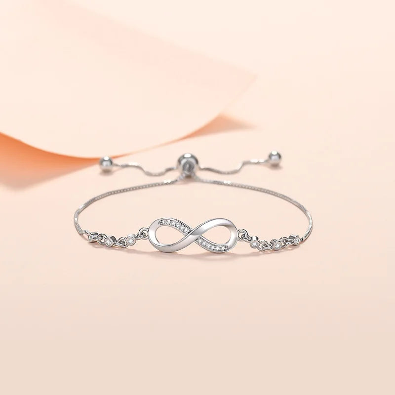 925 Sterling Silver luxury Crystal Bracelets for Women Fashion Street Versatile Jewelry Party Wedding Accessories Christmas Gift