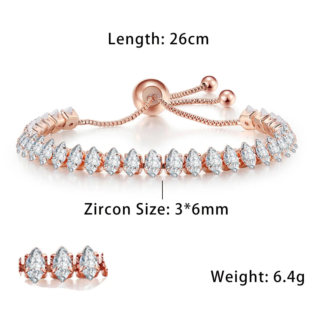 Fashionable Zircon Tennis Bracelets for Women Dazzling Various Shape Crystal Chain on Hand Trend Sexy Party Accessories Jewelry