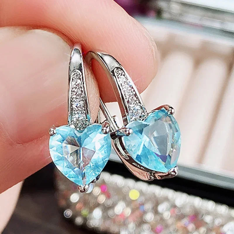 2025 New Colorful Crystal Zircon Bridal Earrings, European and American Personalized Fashion Trend, High End Jewelry