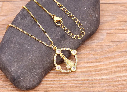 Nidin Romantic Simple Heart-shaped Necklaces Exquisite Crystal Zircon Pendant Gold Plated Clavicle Chain Women's Wedding Jewelry