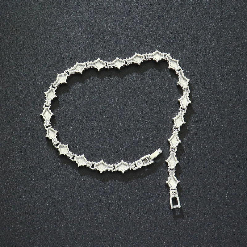 Round Stone Star Cubic Zirconia Bracelet Hip-Hop Jewelry For Men Shiny Elegant Fashion Accessory Classic  Gift For Birthday