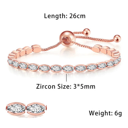 Fashionable Zircon Tennis Bracelets for Women Dazzling Various Shape Crystal Chain on Hand Trend Sexy Party Accessories Jewelry