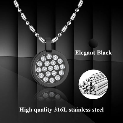 Fashion Necklace Natural Stone Pendants Stainless Steel Abalone Zircon Healing Balance Jewelry with Box Women Gift
