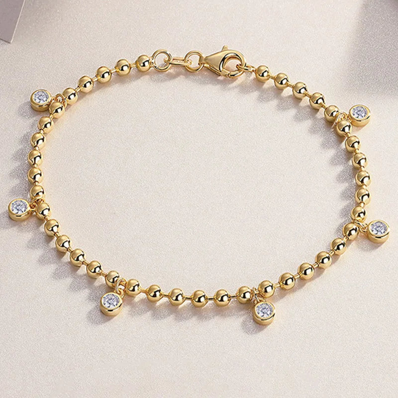 TFGLBU New Full Excellent Cut Moissanite Bracelet for Woman 18k Gold Plated Bangle S925 Sterling Silver Jewelry Party Wholesale