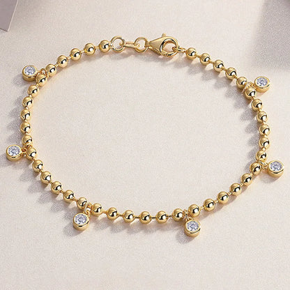 TFGLBU New Full Excellent Cut Moissanite Bracelet for Woman 18k Gold Plated Bangle S925 Sterling Silver Jewelry Party Wholesale