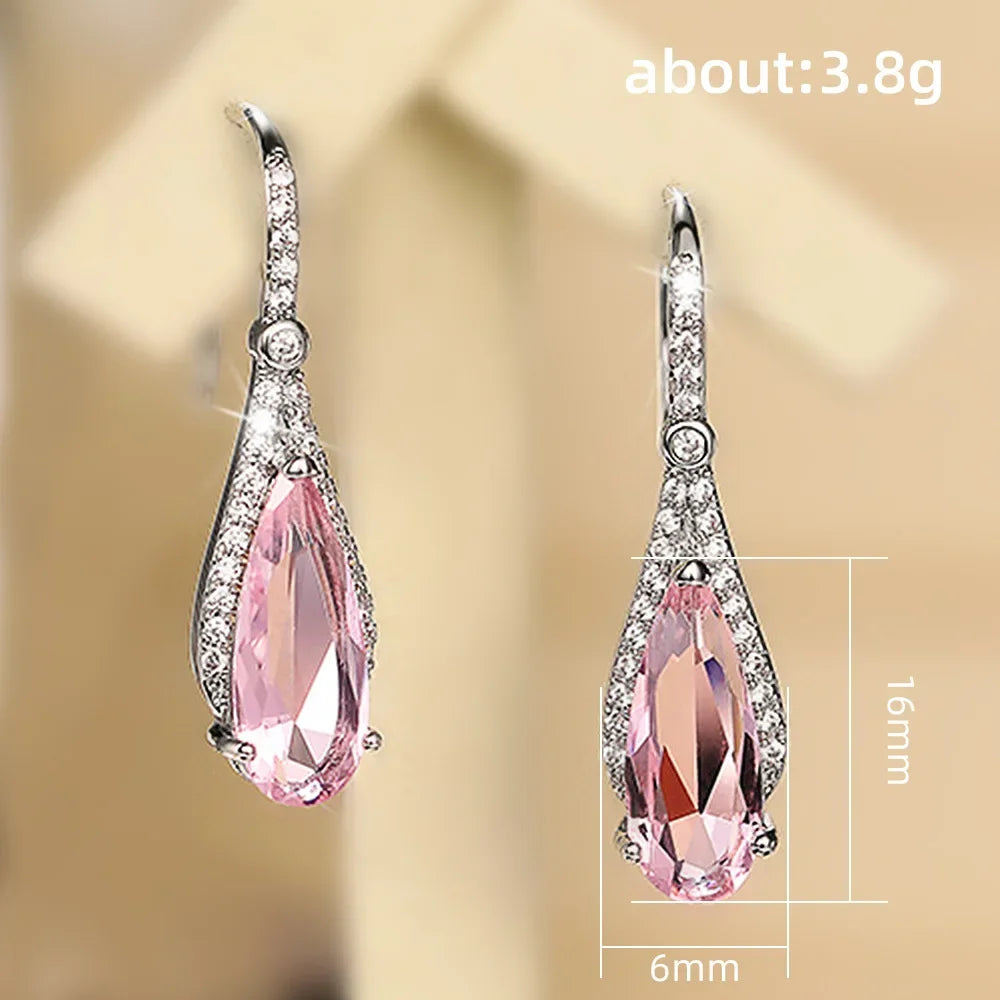 2025 New Colorful Crystal Zircon Bridal Earrings, European and American Personalized Fashion Trend, High End Jewelry