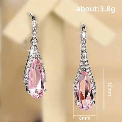 2025 New Colorful Crystal Zircon Bridal Earrings, European and American Personalized Fashion Trend, High End Jewelry