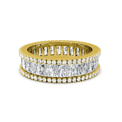 Daisini Band Ring Embellished with Premium Swarovski Crystals for Women Quality Brass with 18K White Gold Plated Fashion Jewelry