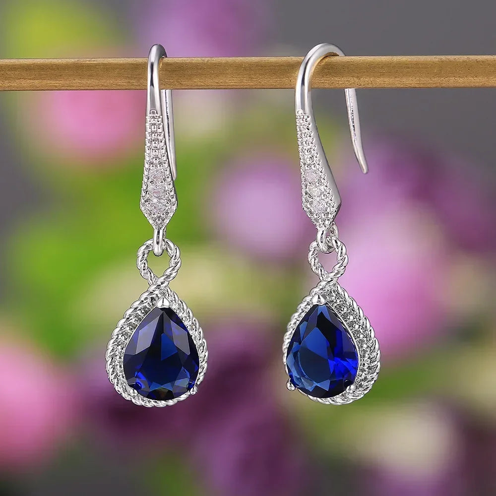 2025 New Colorful Crystal Zircon Bridal Earrings, European and American Personalized Fashion Trend, High End Jewelry