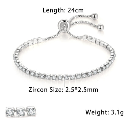 Fashionable Zircon Tennis Bracelets for Women Dazzling Various Shape Crystal Chain on Hand Trend Sexy Party Accessories Jewelry