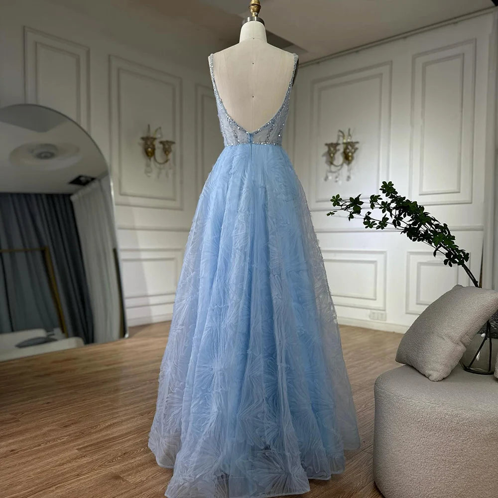 Serene Hill 2025 Arabic Sage Green  Spaghetti Strap Backless A-Line Prom Dress for  | Wedding Party LA72636 Customized