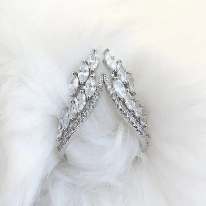 Fashion Bridal Open Bangle Bracelet Angel Wings Design for Women Accessories Zircon Drop Crystal Bracelet Wedding Jewelry