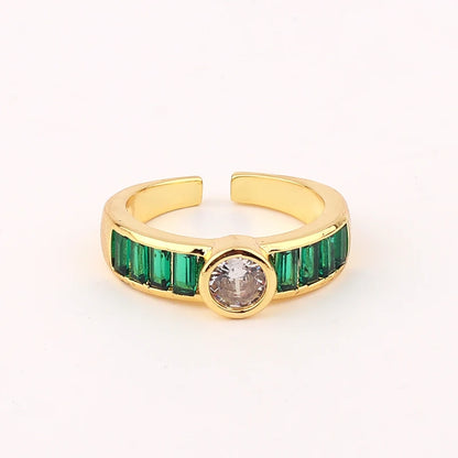 Fashion Green Cubic Zirconia 18K Gold Plated Emerald Crystal For Women Charm Bling Luxury CZ Zircon Jewelry New