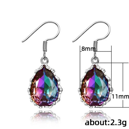 2025 New Colorful Crystal Zircon Bridal Earrings, European and American Personalized Fashion Trend, High End Jewelry