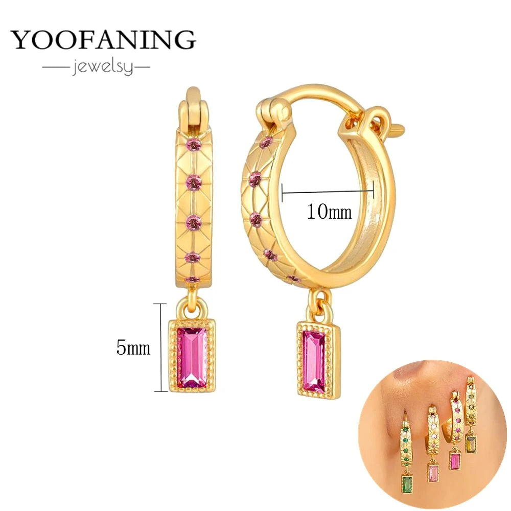 925 Sterling Silver Ear Needle Fashion Exquisite Hoop Earrings  Classic Rose Red Series Earrings for Women Patty Jewelry Gift