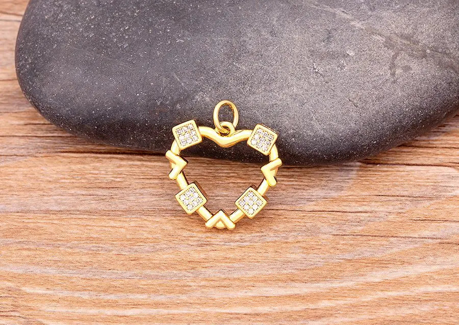 Nidin Romantic Simple Heart-shaped Necklaces Exquisite Crystal Zircon Pendant Gold Plated Clavicle Chain Women's Wedding Jewelry