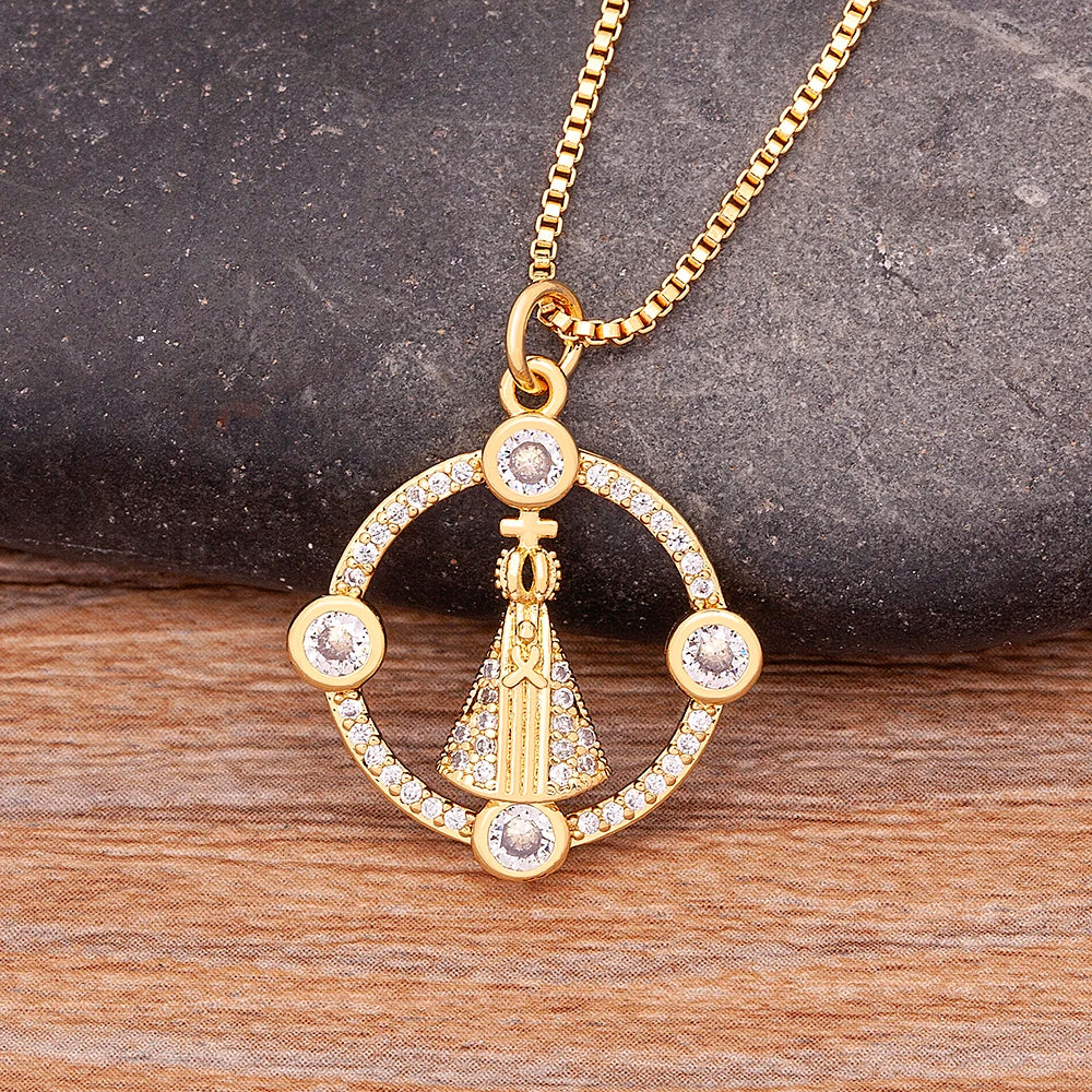 Nidin Romantic Simple Heart-shaped Necklaces Exquisite Crystal Zircon Pendant Gold Plated Clavicle Chain Women's Wedding Jewelry