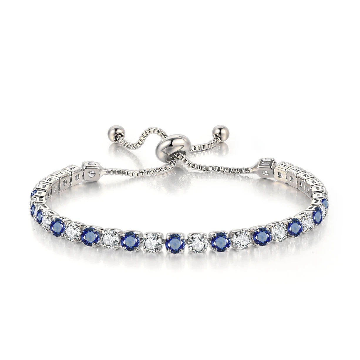 Adjustable Colorful Birthstone Tennis Bracelets for Women 4MM Crystal Bangle Girls Hand Chain Trend Jewelry Accessories H133