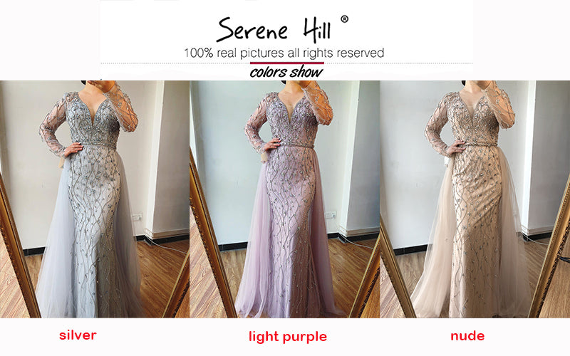 Serene Hill L Lilac s 2025 Dubai Elegant Diamond  Long Luxury Evening Dresse Mermaid Beaded Formal Dress LA70341 Customized