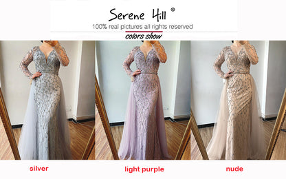 Serene Hill L Lilac s 2025 Dubai Elegant Diamond  Long Luxury Evening Dresse Mermaid Beaded Formal Dress LA70341 Customized