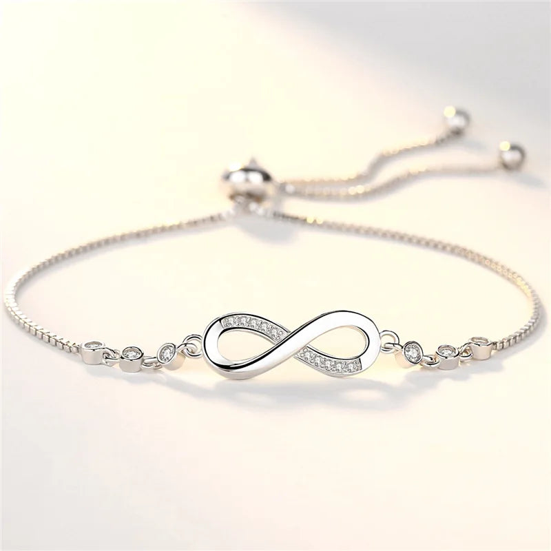 925 Sterling Silver luxury Crystal Bracelets for Women Fashion Street Versatile Jewelry Party Wedding Accessories Christmas Gift