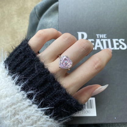 EUREKA 925 Sterling Silver Crushed Ice Cut Lab Pink Sapphire Gemstone Ring For Women Wedding Engagement Jewelry