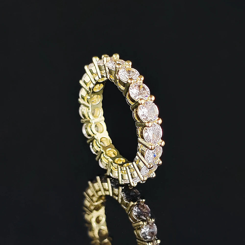 Luxury Designer Trendy Gold Color Eternity Band Gold Plated Ring for Women Free Items Gift Jewelry Wholesale Moonso Z84
