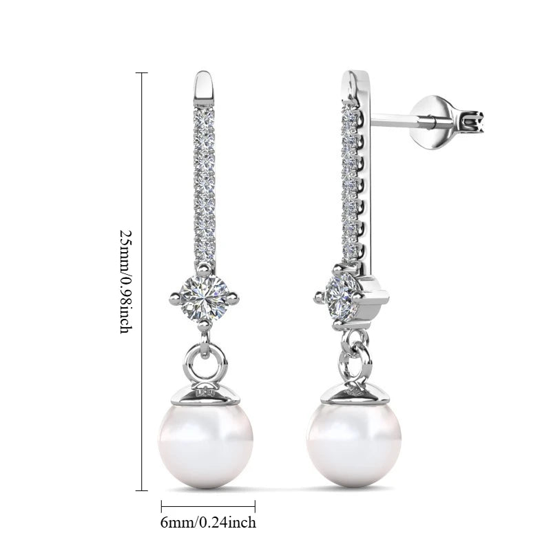 Daisini 925 Sterling Silver Swarovski Crystals and Pearl 2025 Fashionable Bridal Wedding Sparkling Light Luxury Elegant Jewelry