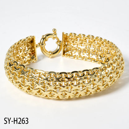 New 18MM wide copper chain bracelet unisex 18K gold plated wristband Miami Sidewalk bracelet Punk Hip Hop Jewelry party gift