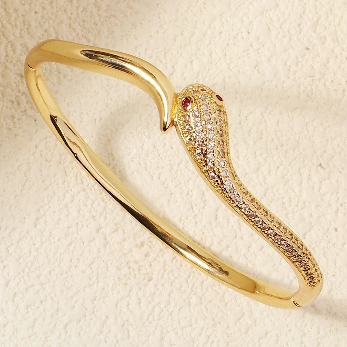 Trendy Stainless Steel Golden Snake Owl Zirconia Bracelet For Women Classic Animals Bangles Jewelry Accessories Summer As Gifts
